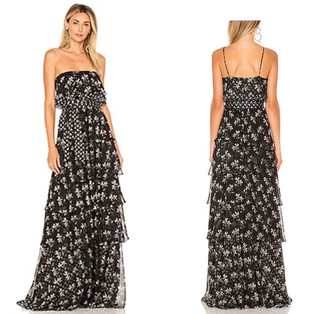 Jill Jill Stuart Floral Kiera Ruffle Gown NWT